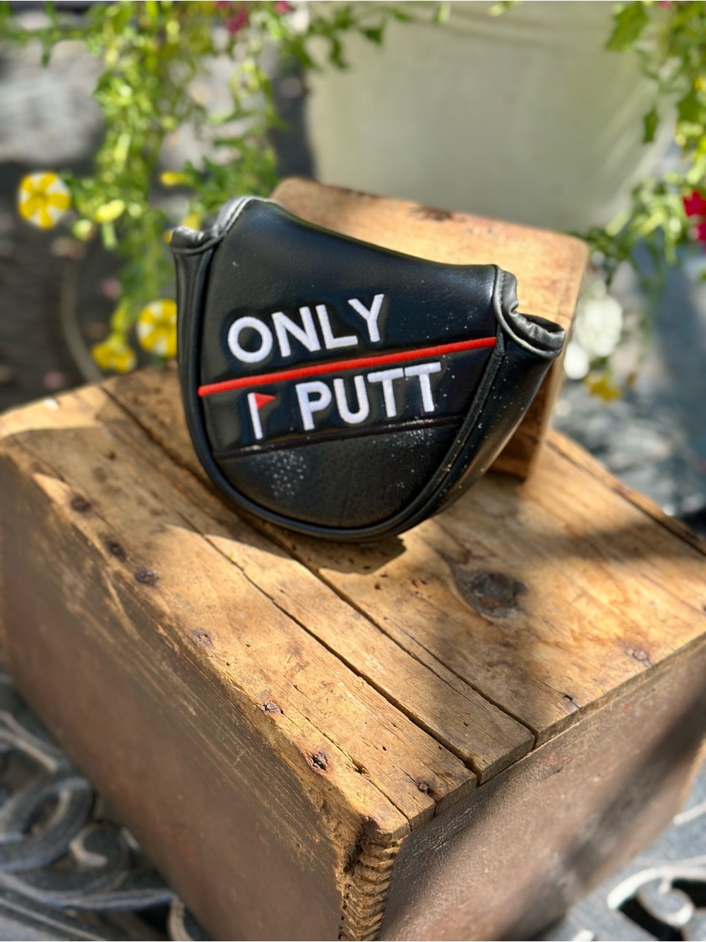 Only Putt Golf Putter Head Cover Black Magnetic Closure NWOT